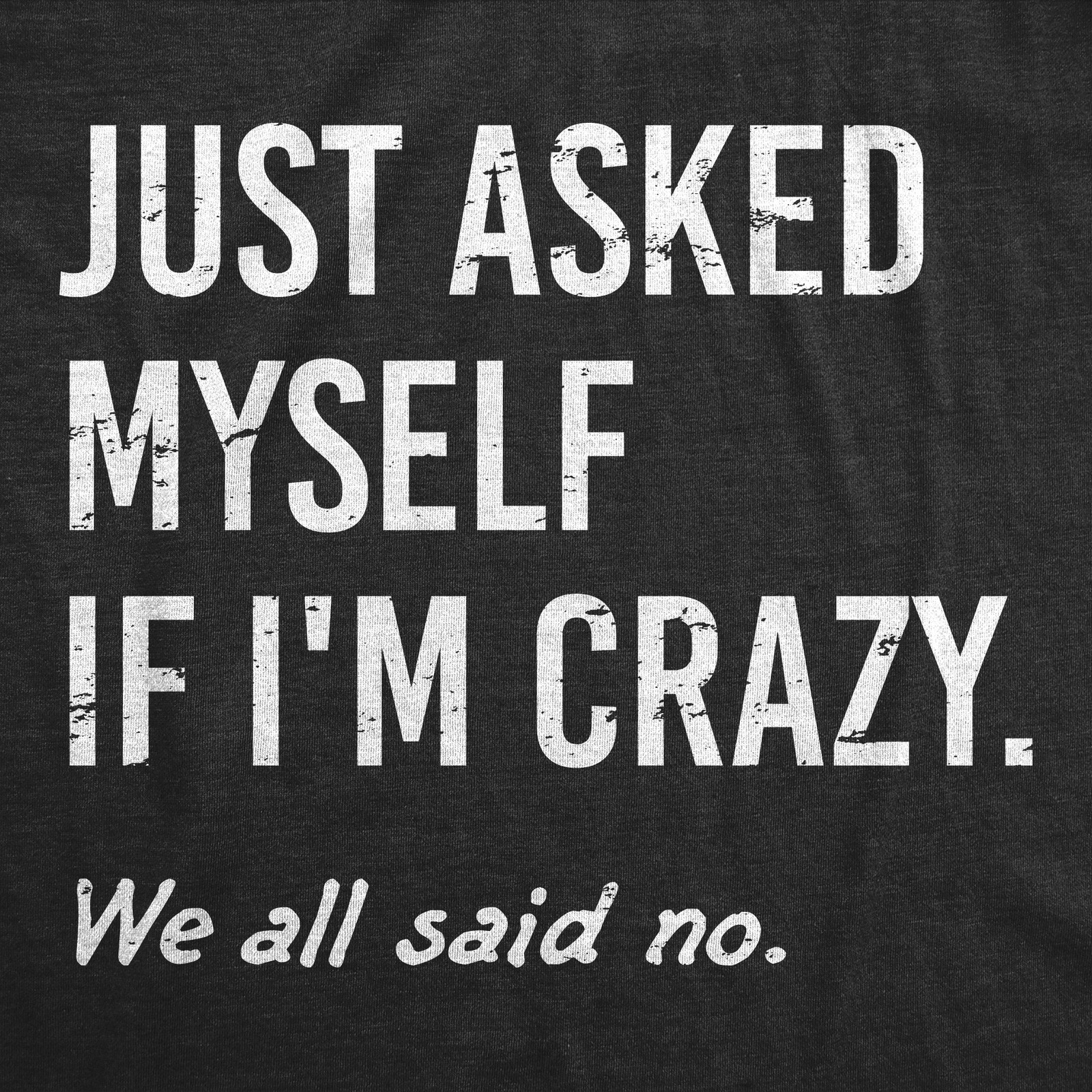 Mens Funny T Shirts Just Asked Myself If Im Crazy Sarcastic Graphic Novelty Tee gallery
