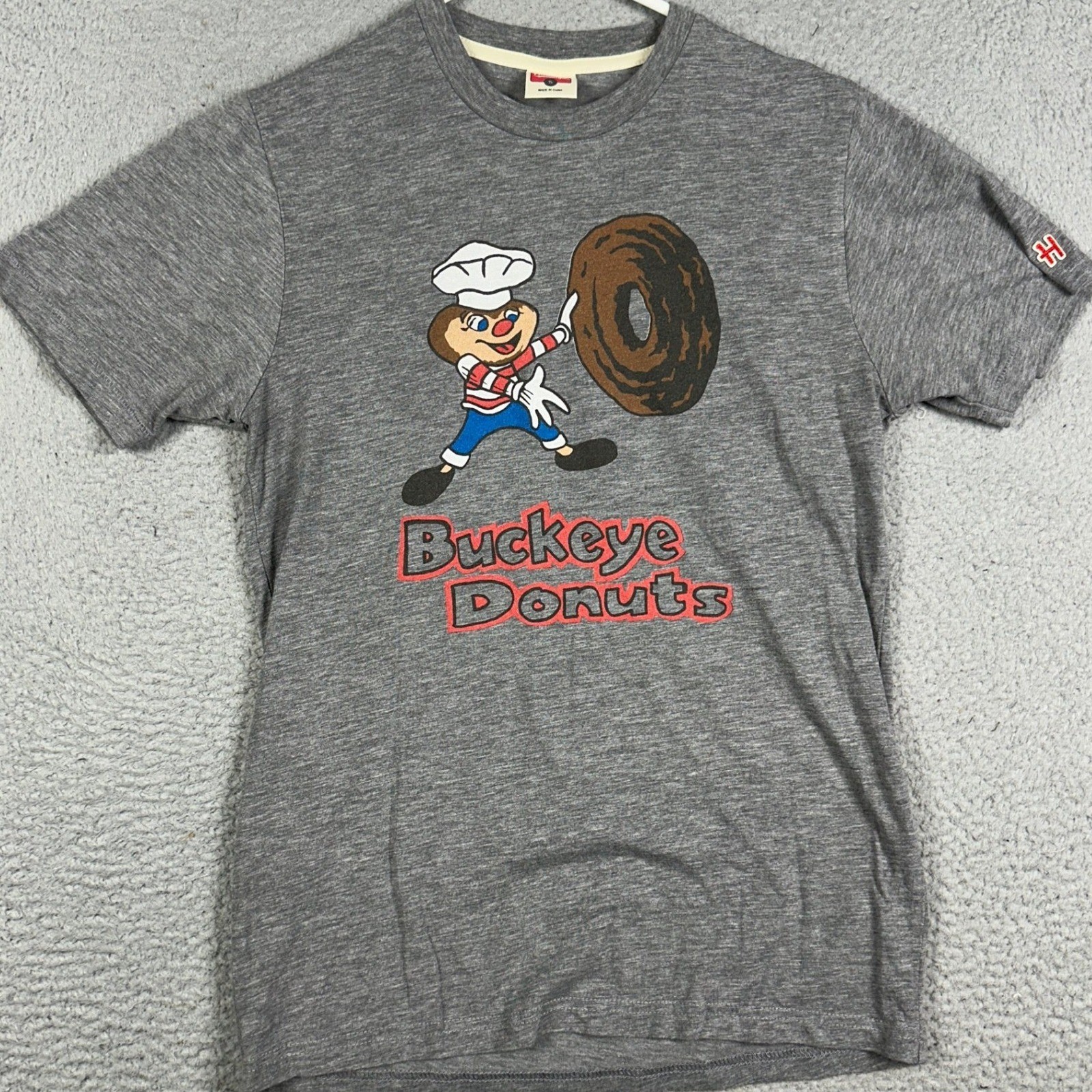 Homage T-Shirt Mens Small Grey Buckeye Donuts Graphic Tee Crewneck Short Sleeve gallery