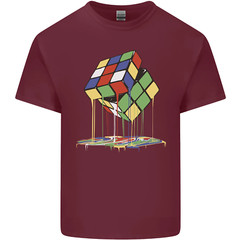 Dripping Rubix Cube Funny Puzzle Mens Cotton T-Shirt Tee Top