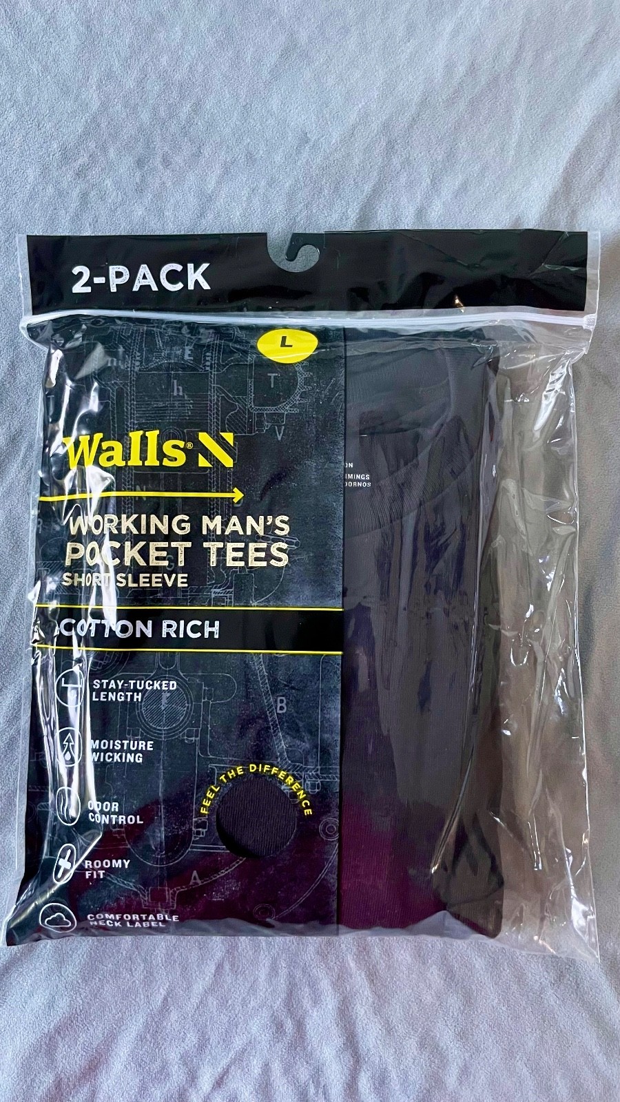 NEW Walls Short Sleeve Working Man's Pocket Tees 2 Pack - Large gallery