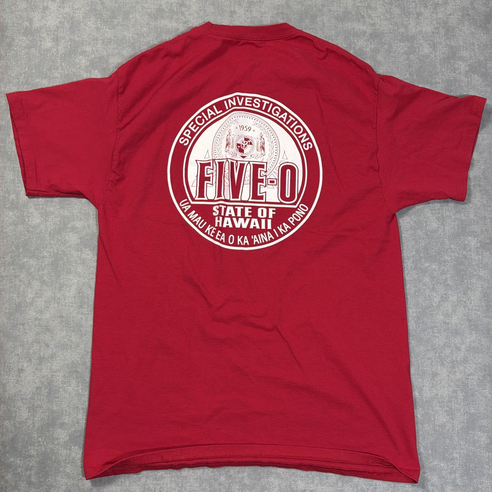 Hanes Shirt Mens L Red Hawaii Five-0 Film Crew Graphic Tee Tagless TV Show gallery