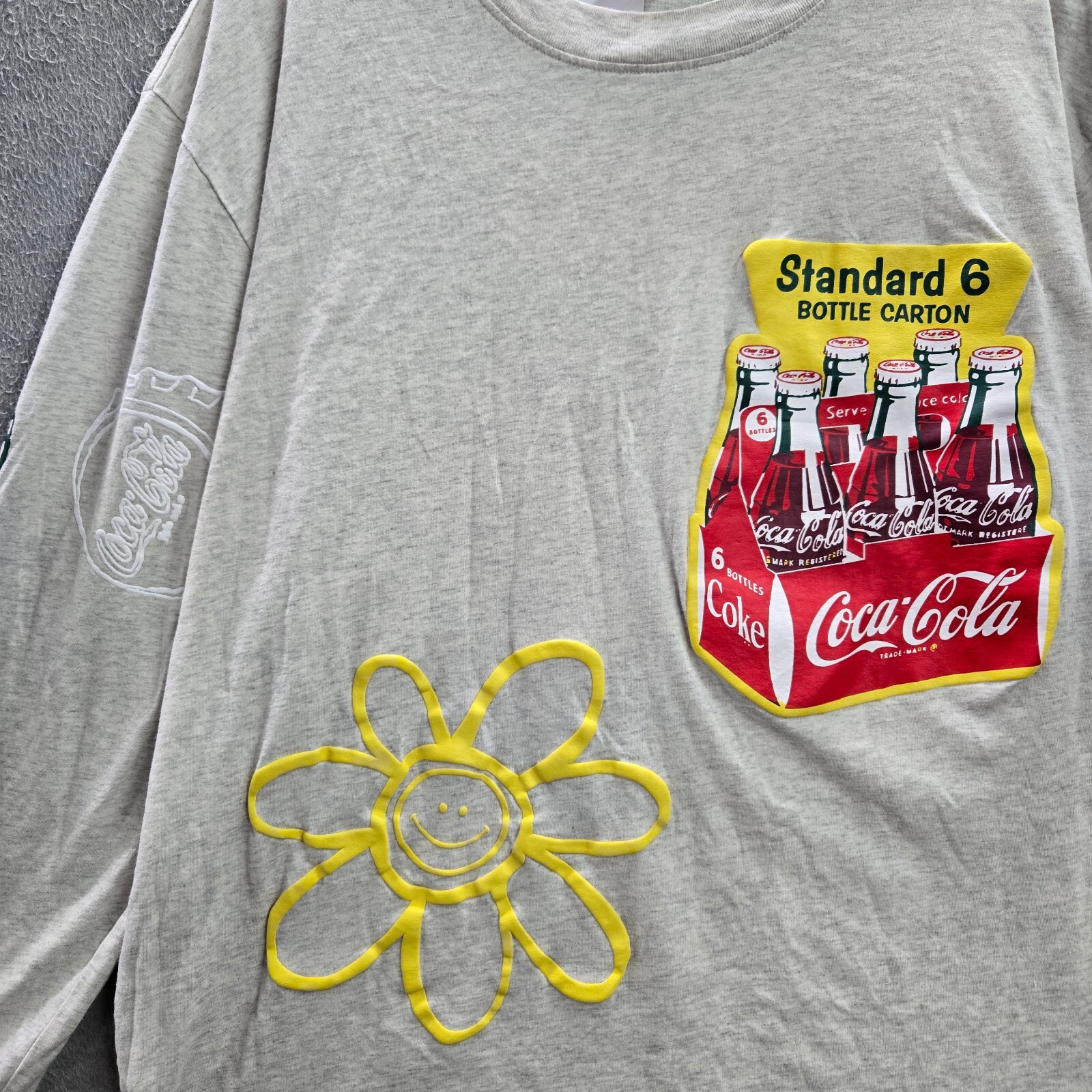 Coca Cola x Pacsun Men Shirt Large Gray Logo Classic Bottle Long Sleeve Tee gallery