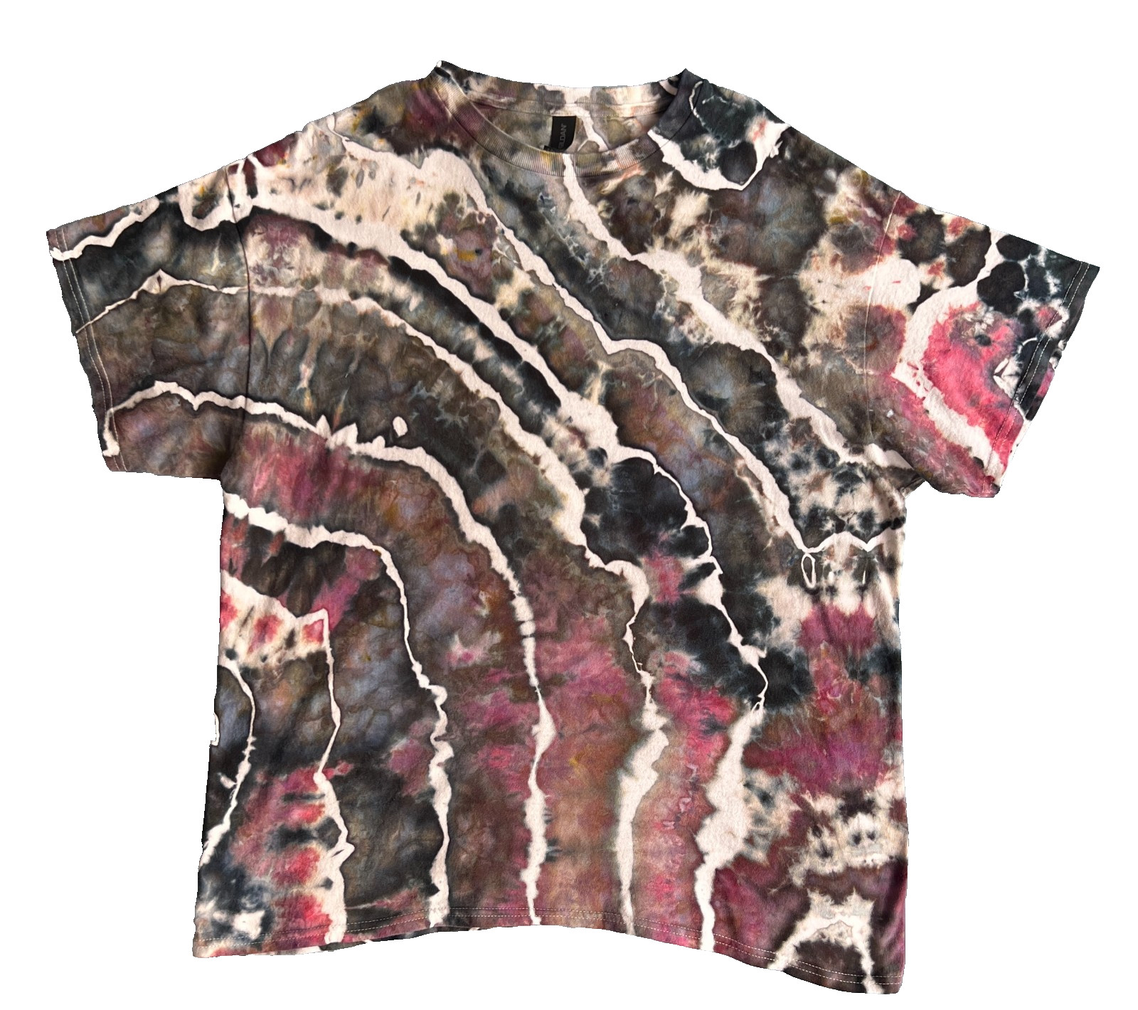 NEW Geode Ice Tie Dye T-Shirt, Unisex XL SS Crew, Pink Agate
