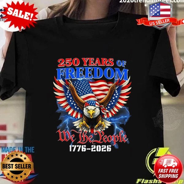 250 Anniversary USA 4th of July Patriotic Eagle Lightning T-Shirt Gifts- S-5XL