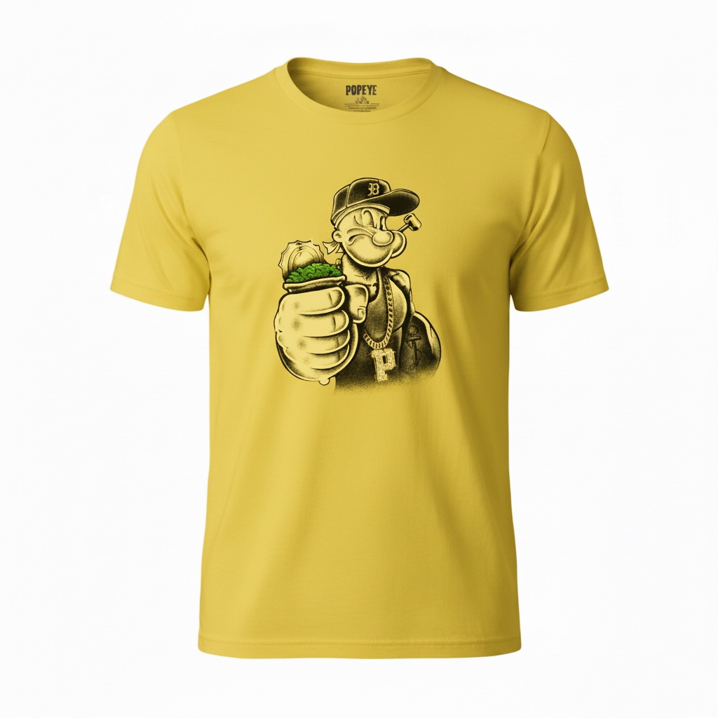 POPEYE GOLD CHAIN GRAPHIC T SHIRT