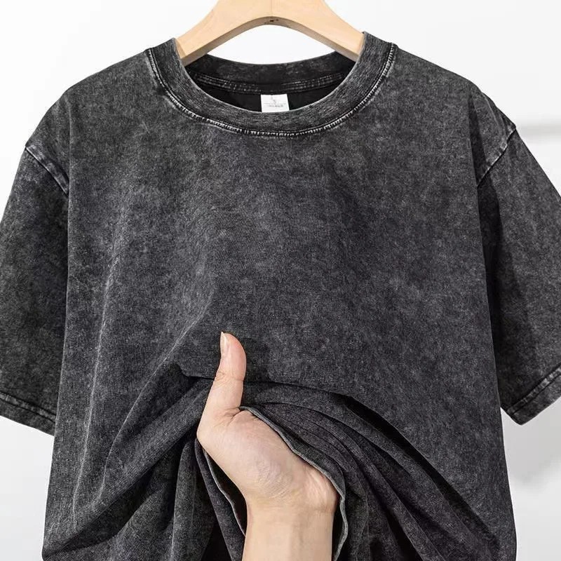 Vintage Washed T Shirt Men Women Oversized Tee 100% Cotton Casual Streetwear gallery