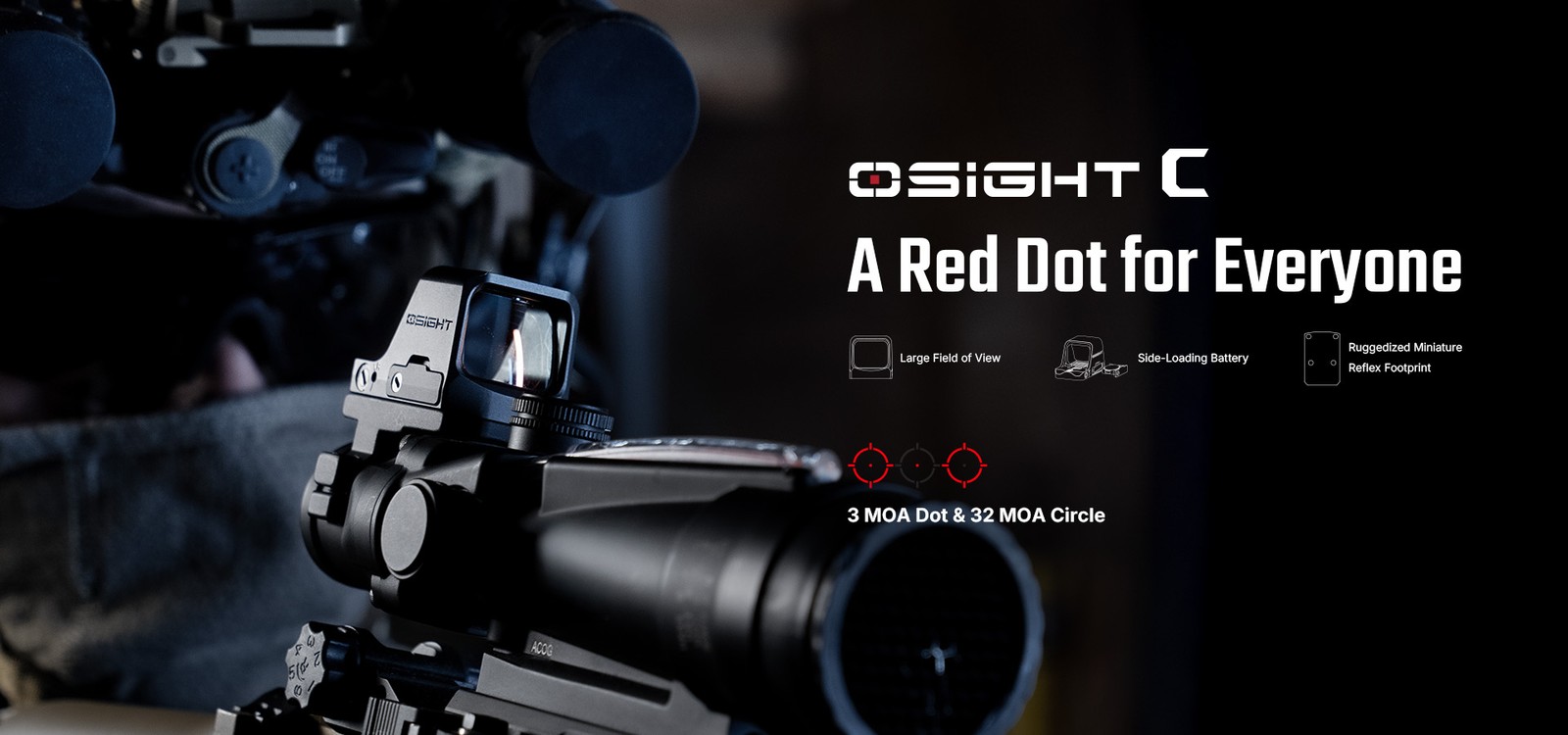 Osight C 3 MOA Dot Sight with 32 MOA Circle