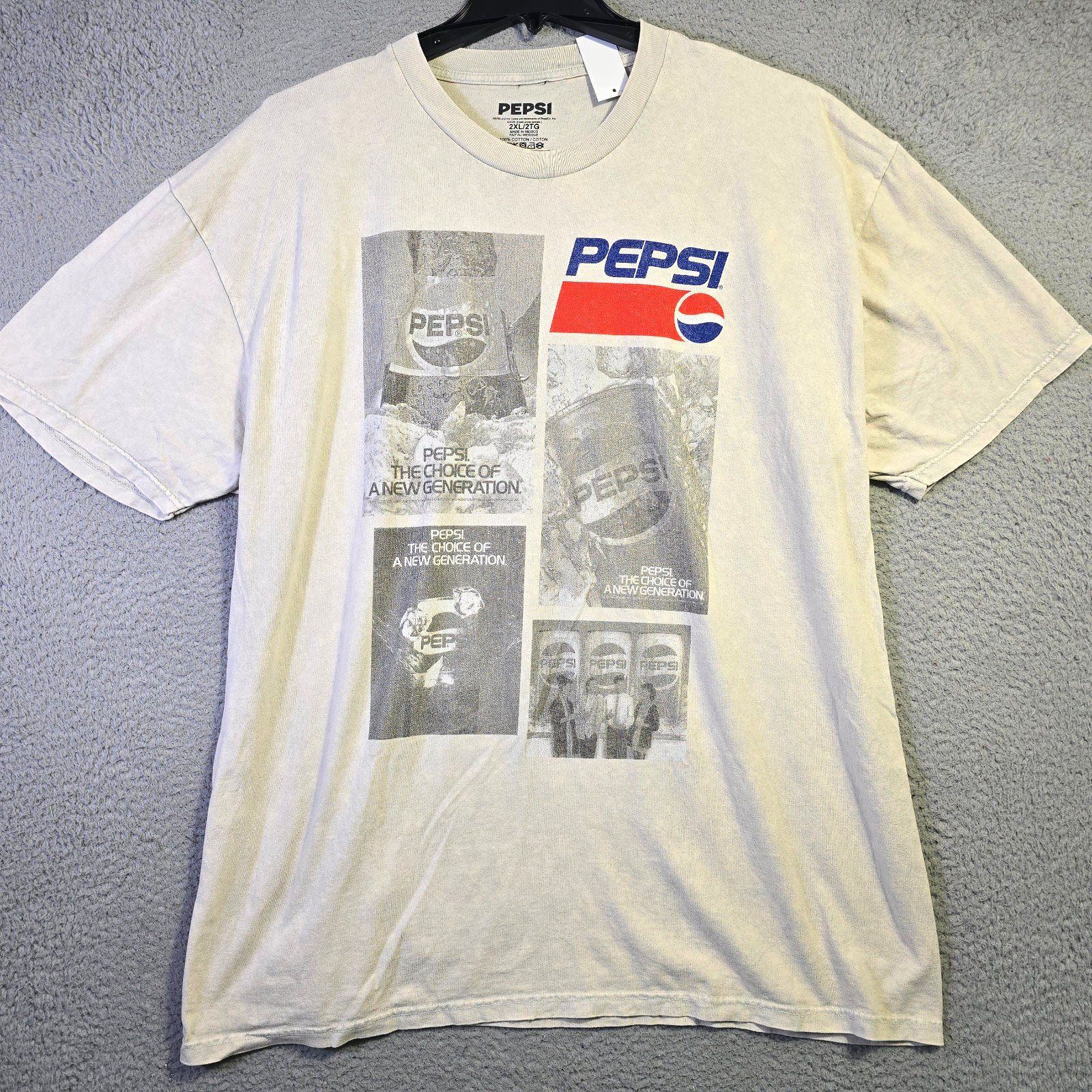 Pepsi Shirt Mens 2XL XXL White Logo 90s 80s Retro Soda Pop Casual NWT gallery