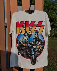 Kiss Band Graphic White T-shirt Basic Style Unisex Men Women S-5XL