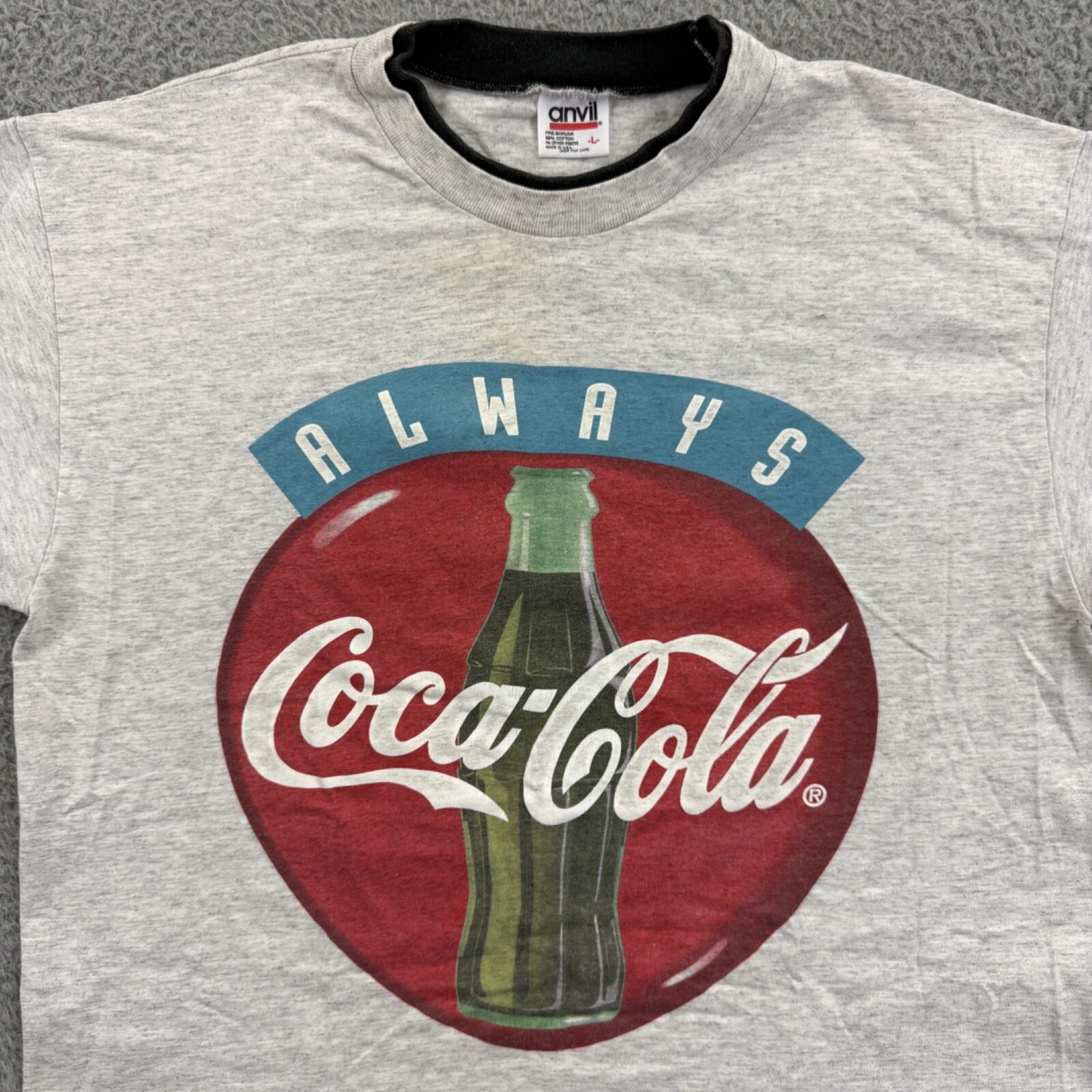 Vintage Always Coca Cola Shirt Mens Large Soda Pop Promo Single Stitch 90s USA gallery