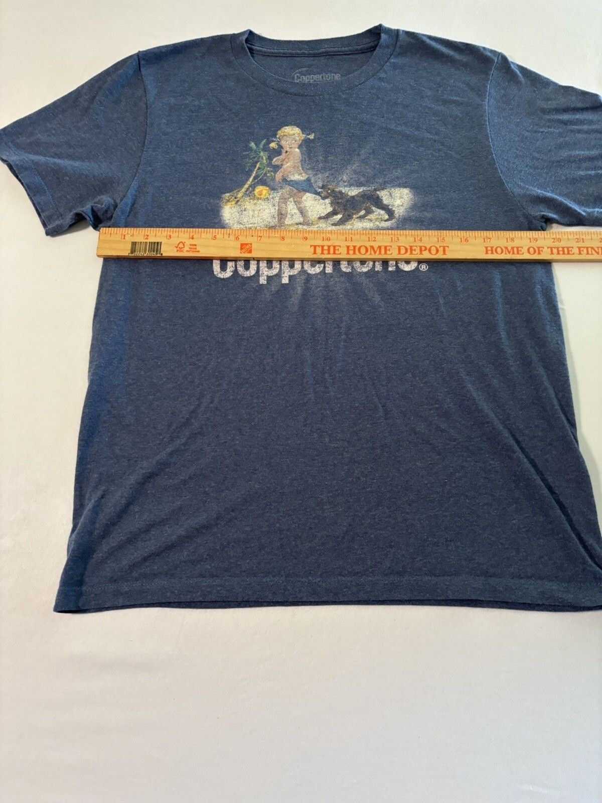 Coppertone Classic Men's Blue T-Shirt - Size Medium (Toddler & Dog Design) gallery