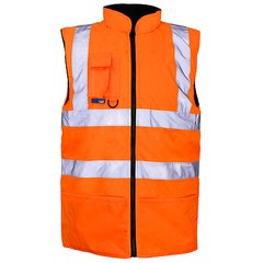 Reversible High Viz VisFleeced Lined Warm Padded Body Warmers Work Waistcoats