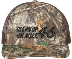 Cleanup on Aisle 46 Richardson Embroidered One Size Fits All Trucker Hats