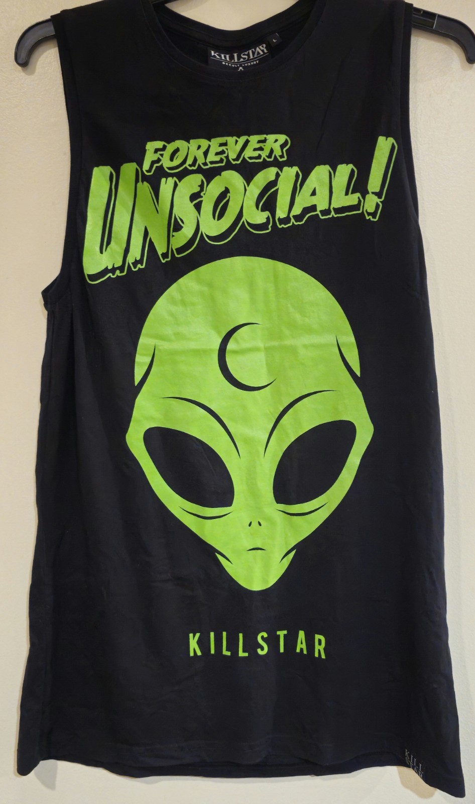Killstar Forever Unsocial Alien Tank Top Mens Size Large Excellent Pre-owned gallery