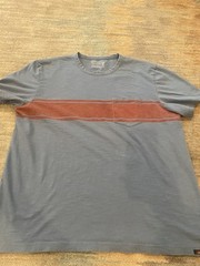 Faherty – Men’s XL Sunwashed Blue Striped Short Sleeve T-shirt – Cotton
