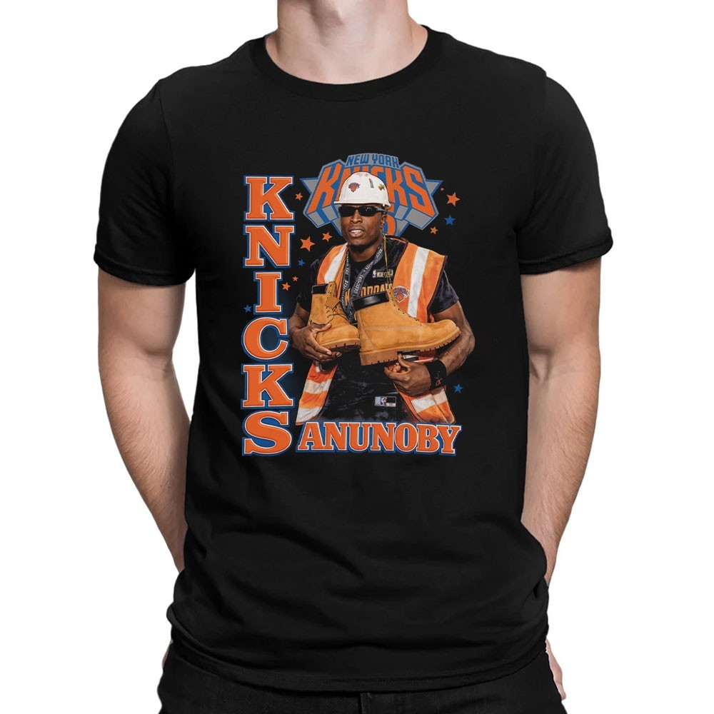 OG Anunoby T-Shirt Funny NY Basketball Meme Construction Boot Graphic Men Tee gallery