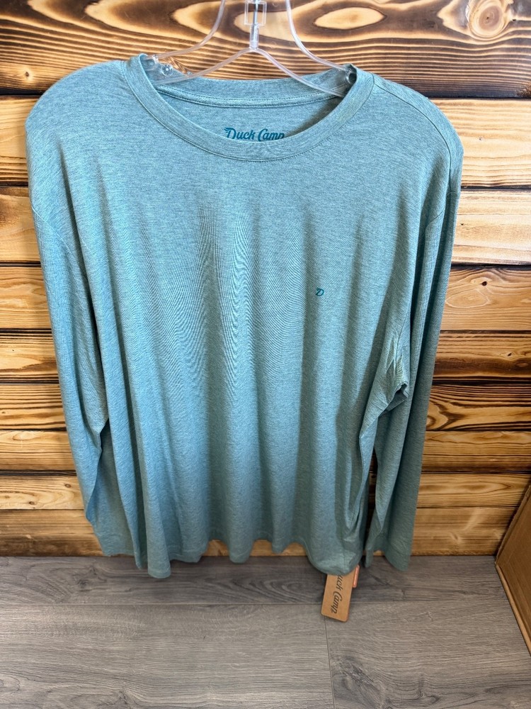 Duck Camp Men’s Original Bamboo Crew New w/ Tags Color: Heathered sea Drift- Lar
