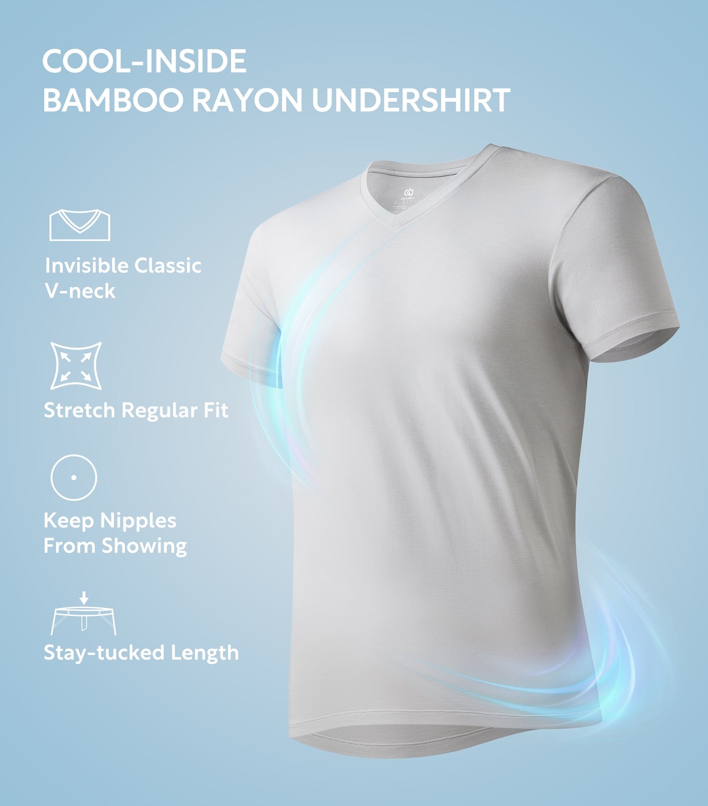 3 Pack David Archy Men's Bamboo Rayon V-Neck Tees, Moisture-Wicking Undershirts gallery