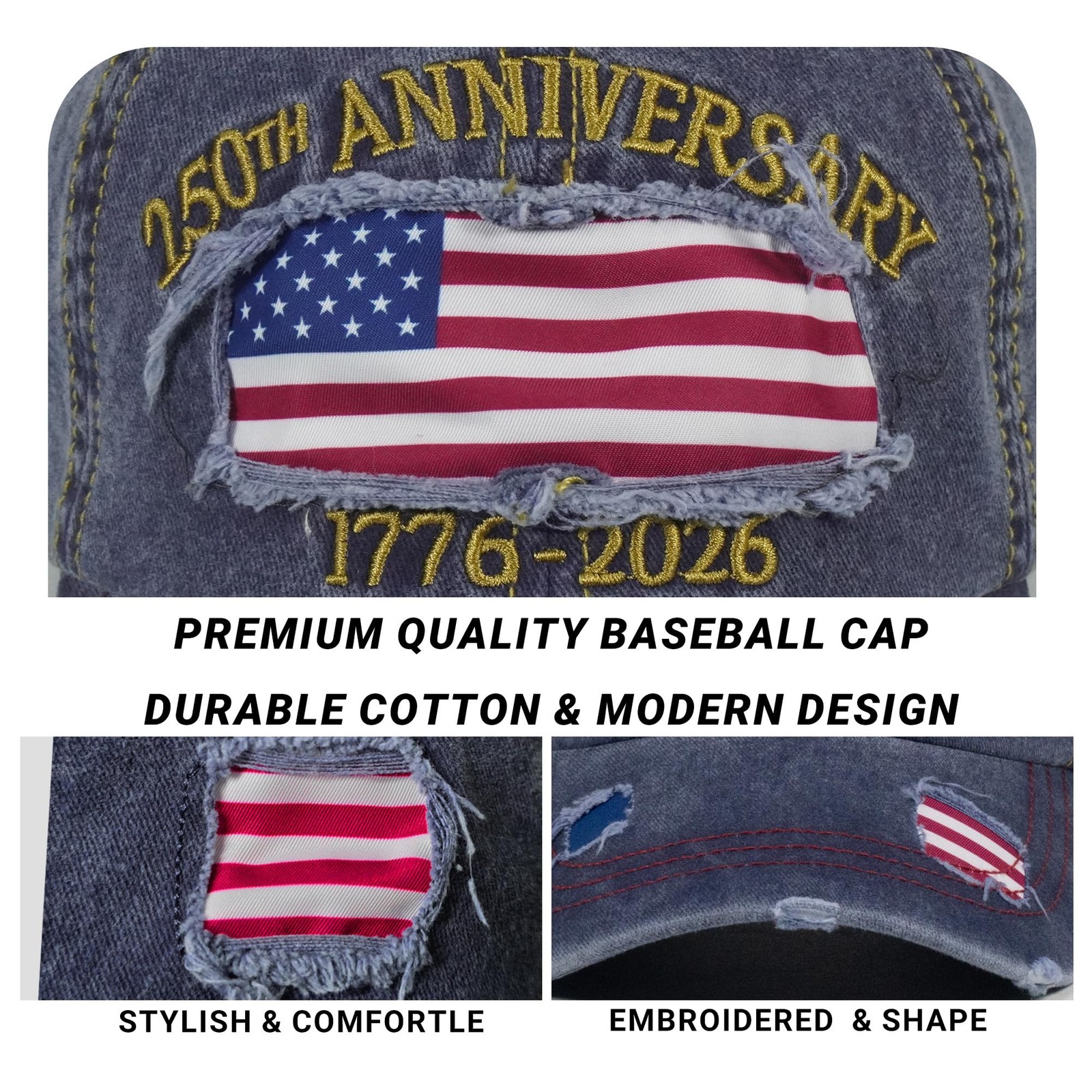 250 Anniversary USA Hat,United States of America 250th Anniversary Cap,US Pat... gallery