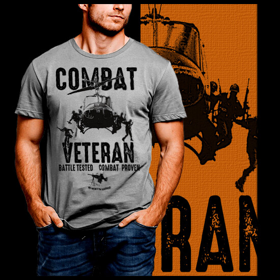 Combat Veteran T-Shirt Special Forces Rangers Army Infantry Airborne Marines tee