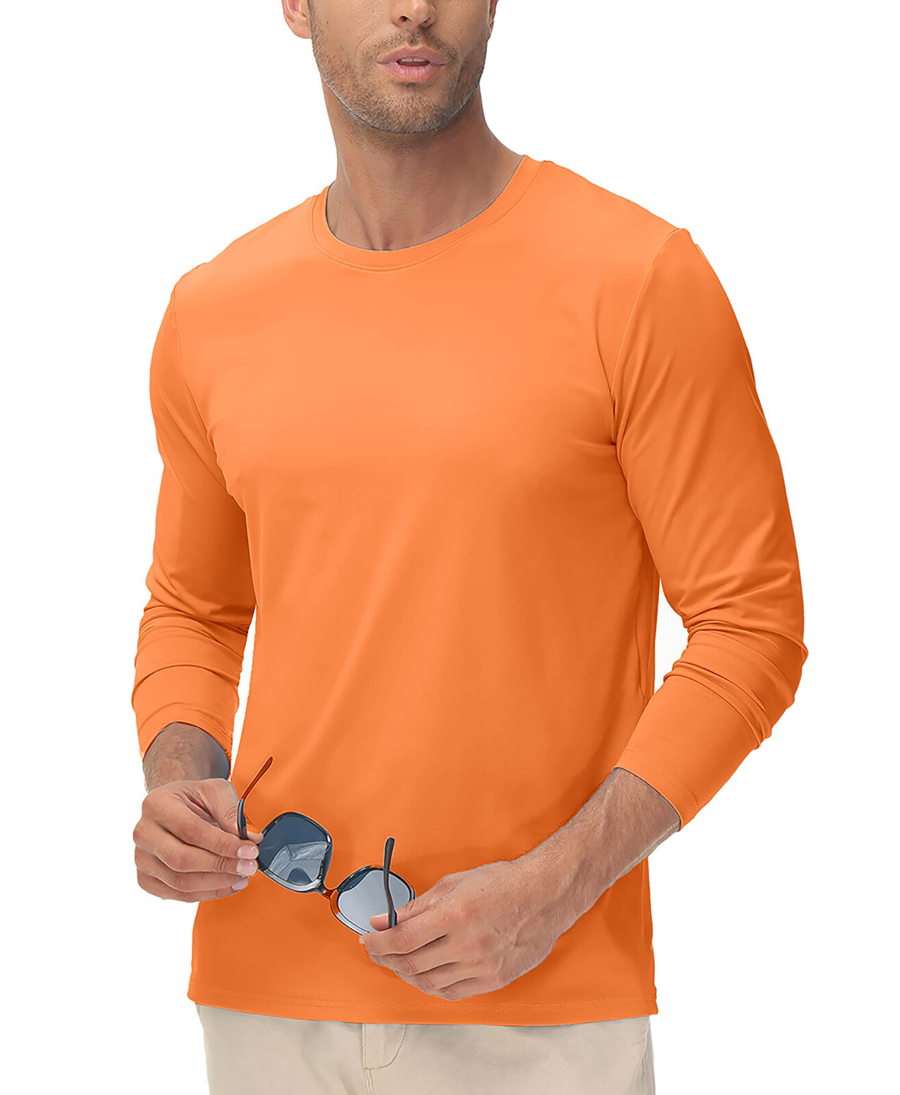 Men's UPF 50+ Long Sleeve Shirts Sun Block Fishing Casual Sport Workout T-Shirts gallery