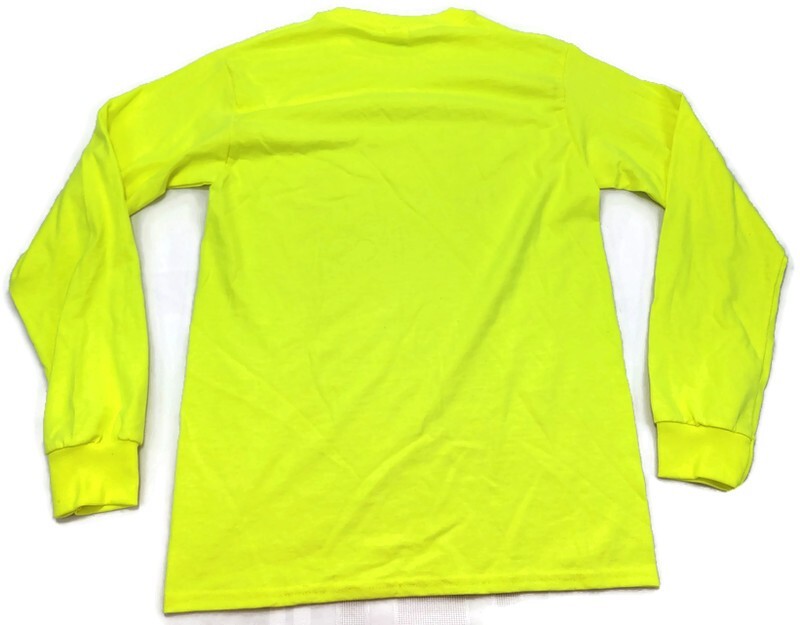 Mens's Safety Yellow Cotton Blend High Vis Long Short Sleeve T Shirt X2 Small gallery