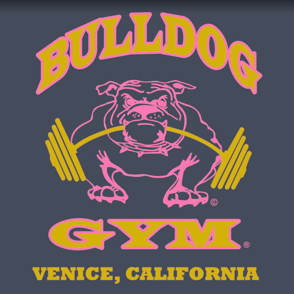 Bulldog Gym Venice California Workout Bodybuilding Navy / Vintage Gold T-Shirt gallery