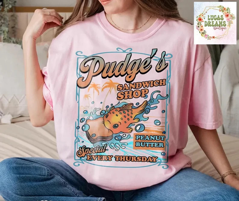 Retro Pudge Sandwich Shop Tee, Lilo & Stitch Fish Shirt gallery