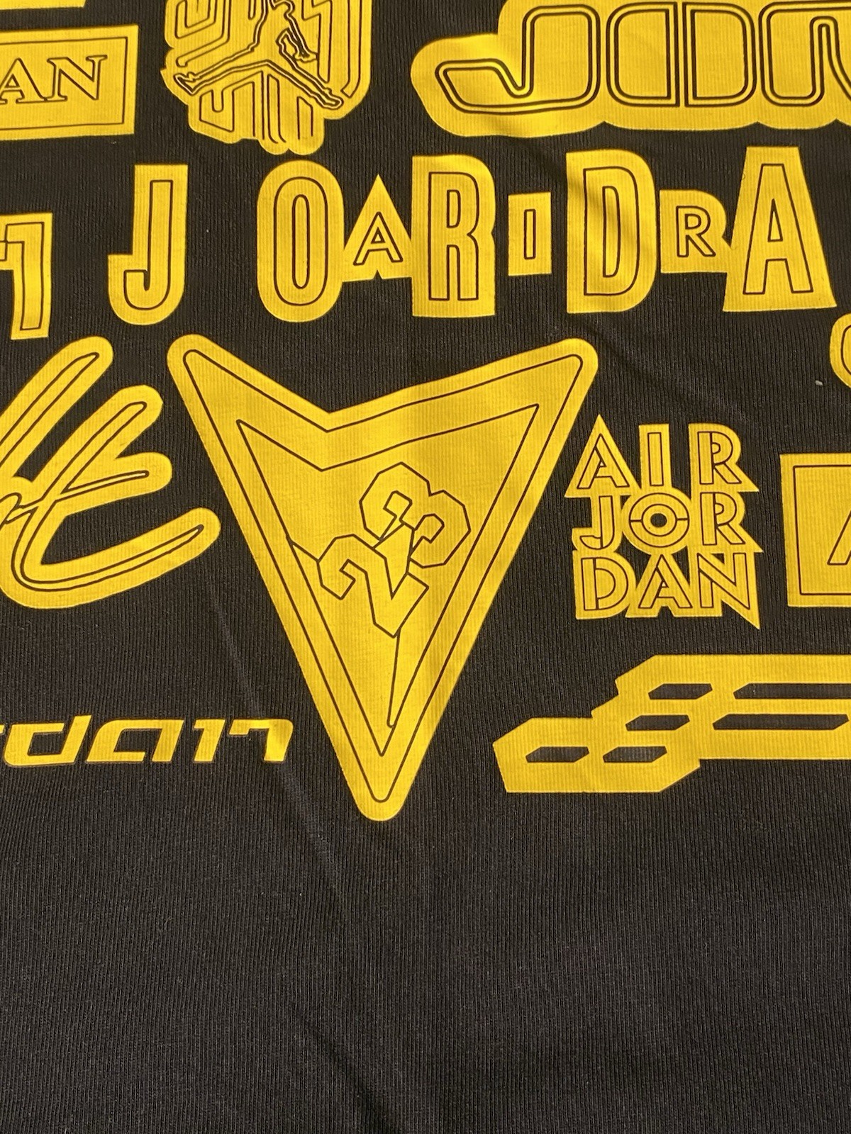 Air Jordan T-Shirt Men’s Black Yellow Graphic Tee Jumpman Nike Basketball Shirt gallery