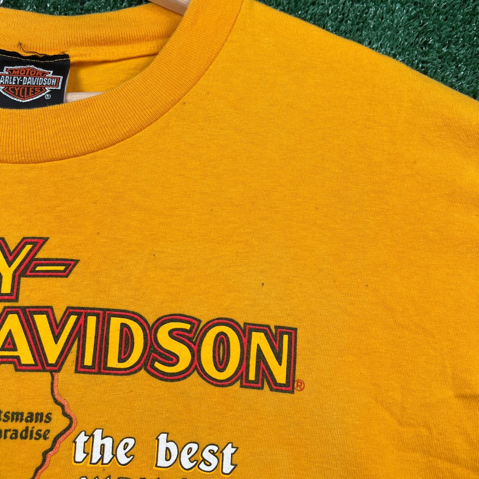 VTG Harley-Davidson T-Shirt Mens XL Yellow New Orleans Bourbon St Louisiana Y2K gallery