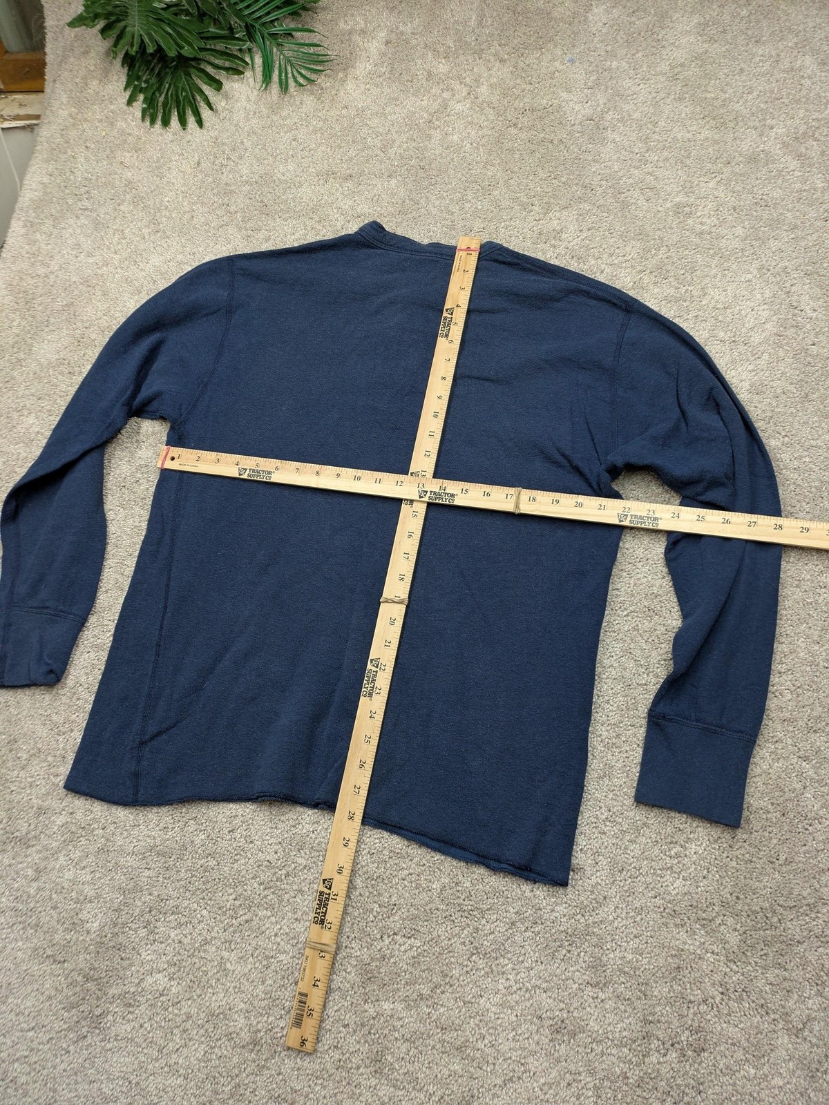 L.L.Bean River Driver Shirt Mens Large Navy Blue Henley WOOL Blend Jersey Layer gallery