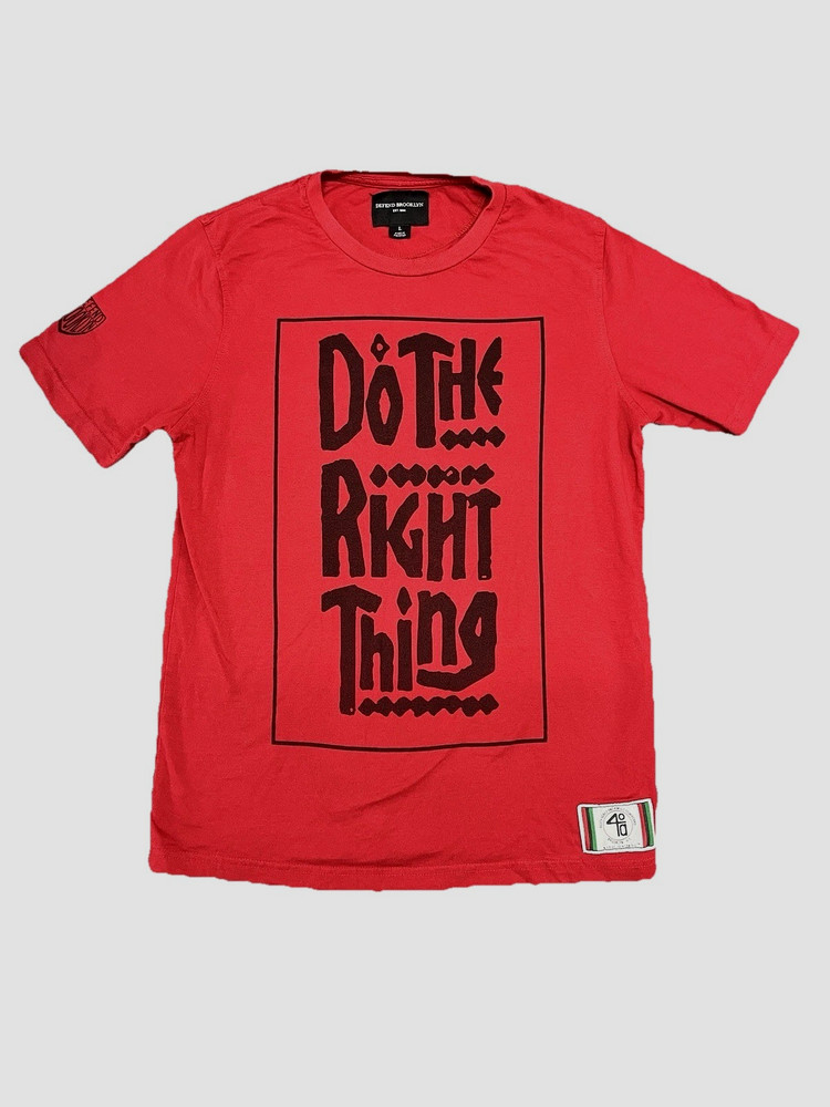 Do The Right Thing Red T-shirt Size Large Defend Brooklyn Spike Lee Y2K