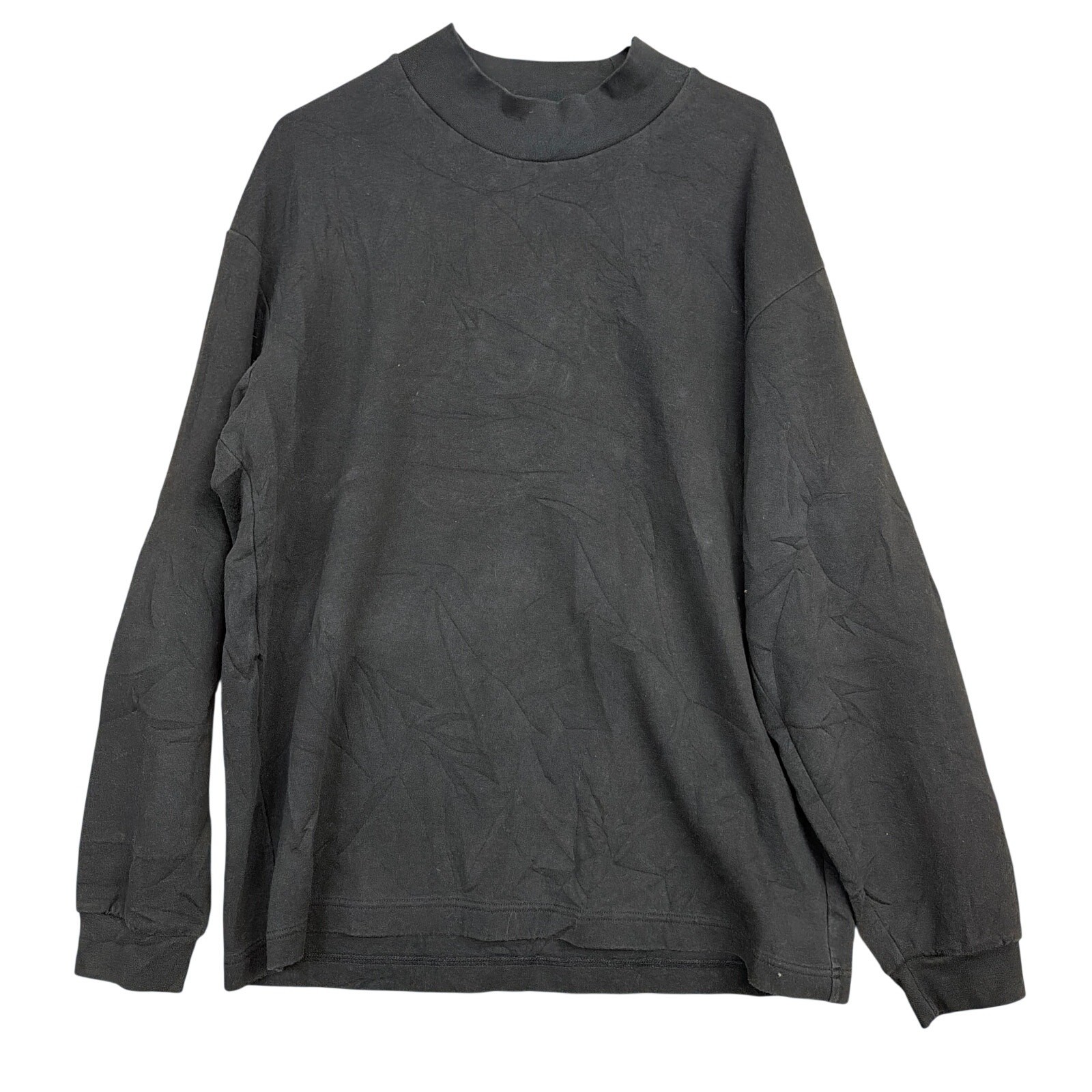 Uniqlo Mens Shirt Black Thick High Neck Stretch Minimalist Dark Academia L gallery