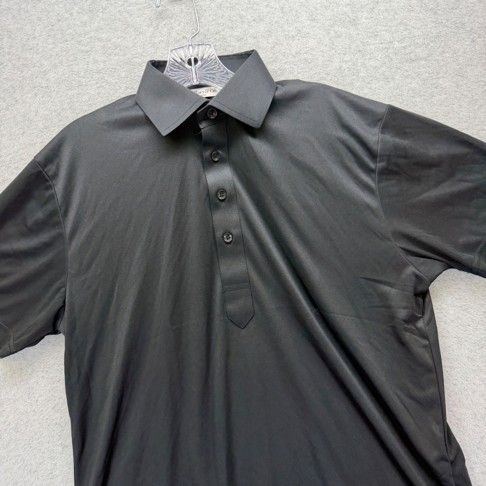 Collars & Co Dress Collar Polo Shirt Mens Small Black Performance Stretch gallery