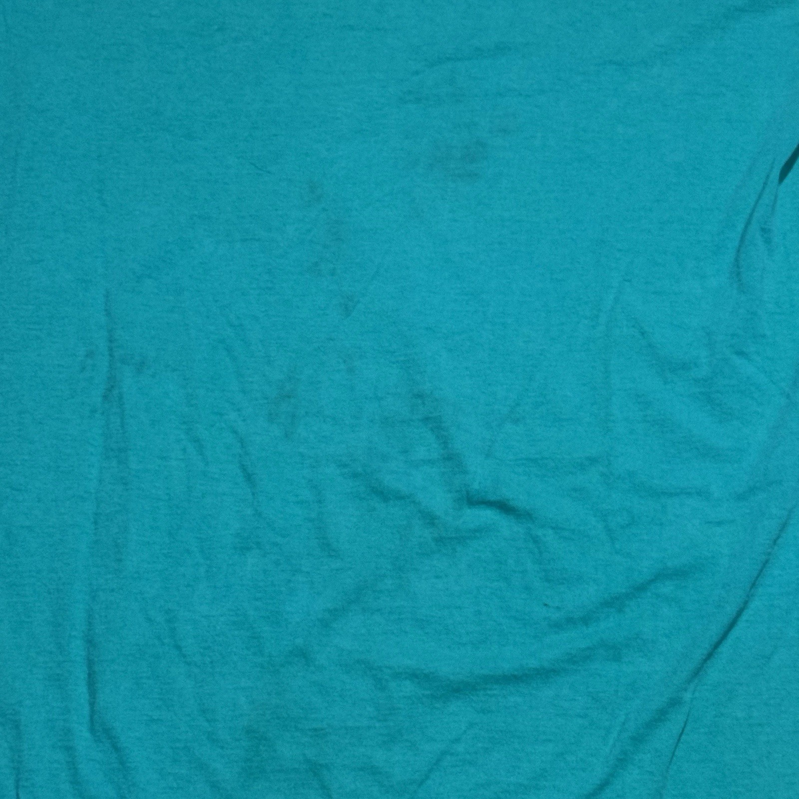 Vintage 90s Detroit Tall Tee T-Shirt OSFA Teal w/ Neon Pink Spellout Made In USA gallery