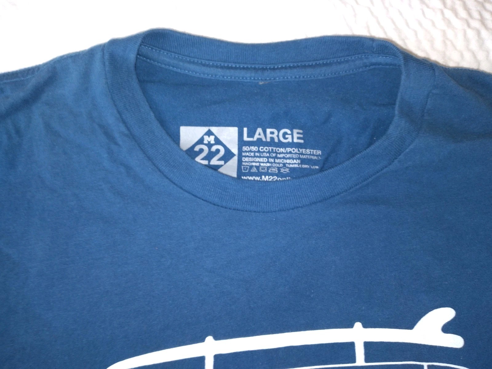 M22 Brand Vans Beach L Large T Shirt Volkswagen Blue Vintage Leland Michigan gallery