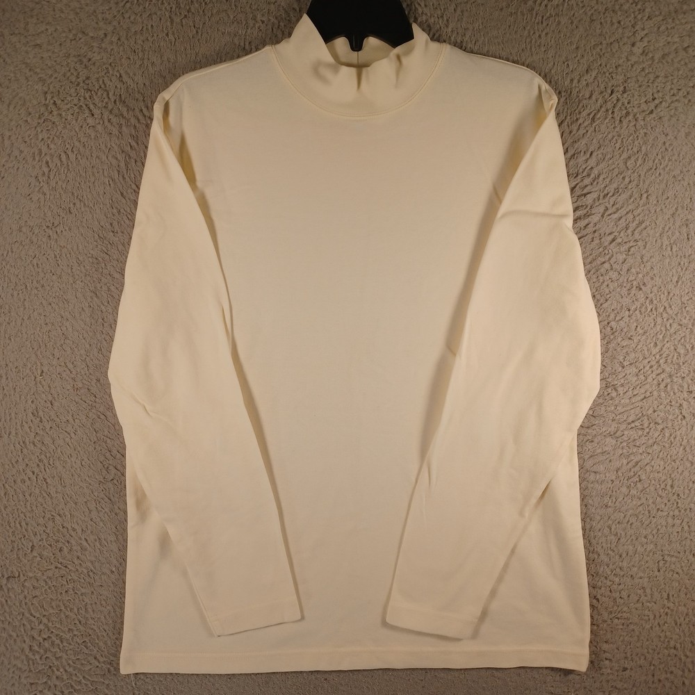 Croft & Barrow Ivory Cream Long-Sleeve Top Size XL Mock Neck Classic Comfortable