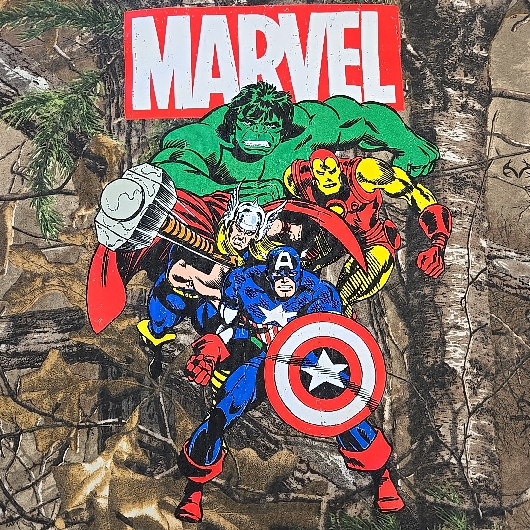 HTF Marvel Avengers Realtree Xtra Camo Graphic T Shirt Men's XL Dynasty Apparel gallery