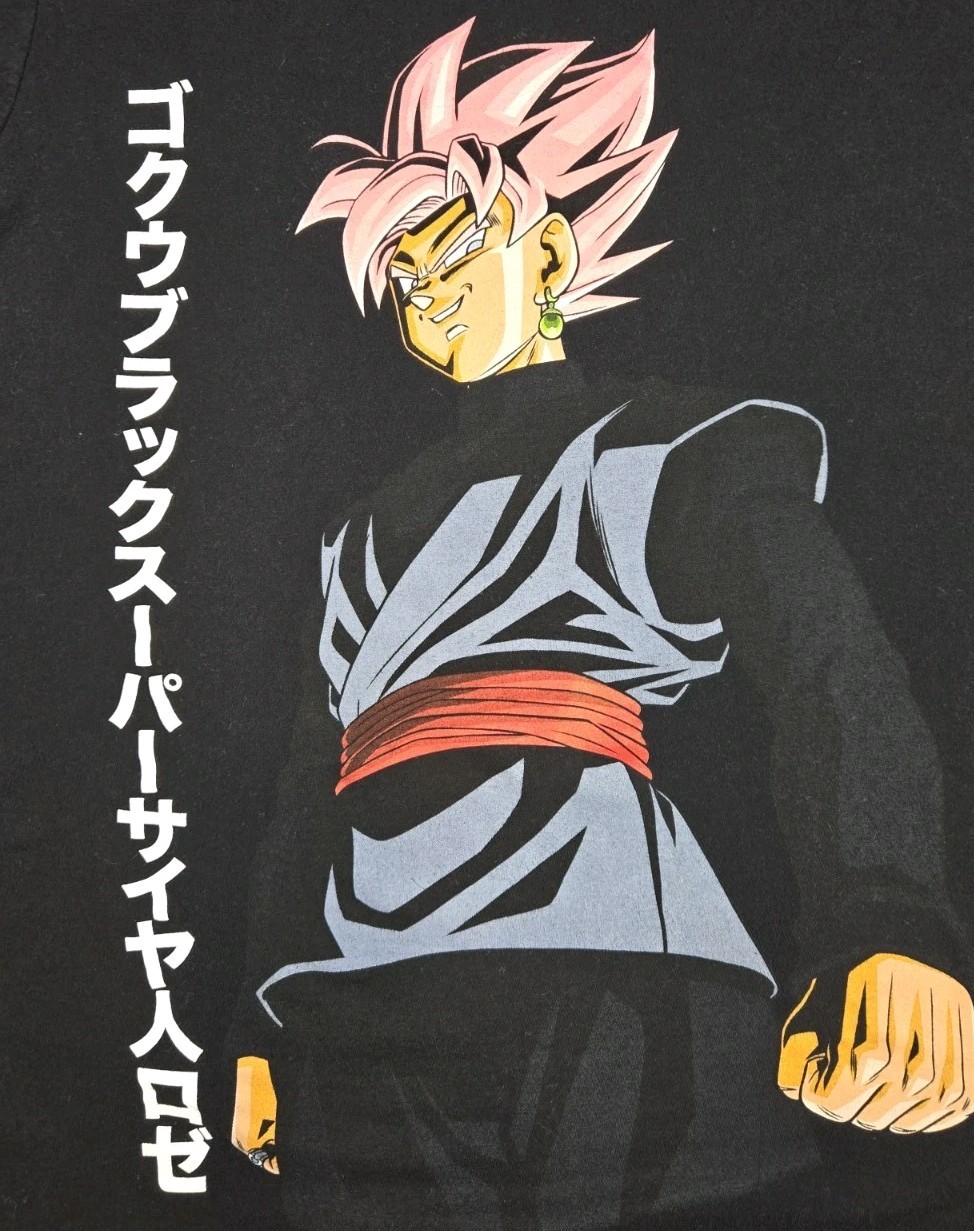 Mens Dragon Ball Goku Black Super Saiyan Rose T Shirt Black 2XL "Shrunk" gallery