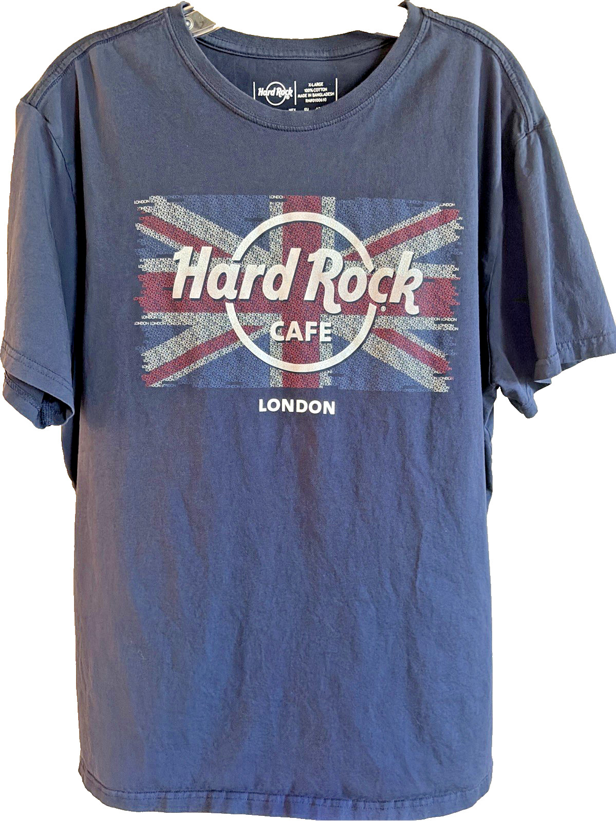 Hard Rock Cafe London Union Jack Flag Dark Blue 100% Cotton T-Shirt XL gallery