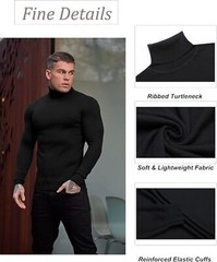 Men High-Neck Mock Turtleneck Solid Long Sleeve Undershirt Pullover Basic Layer
