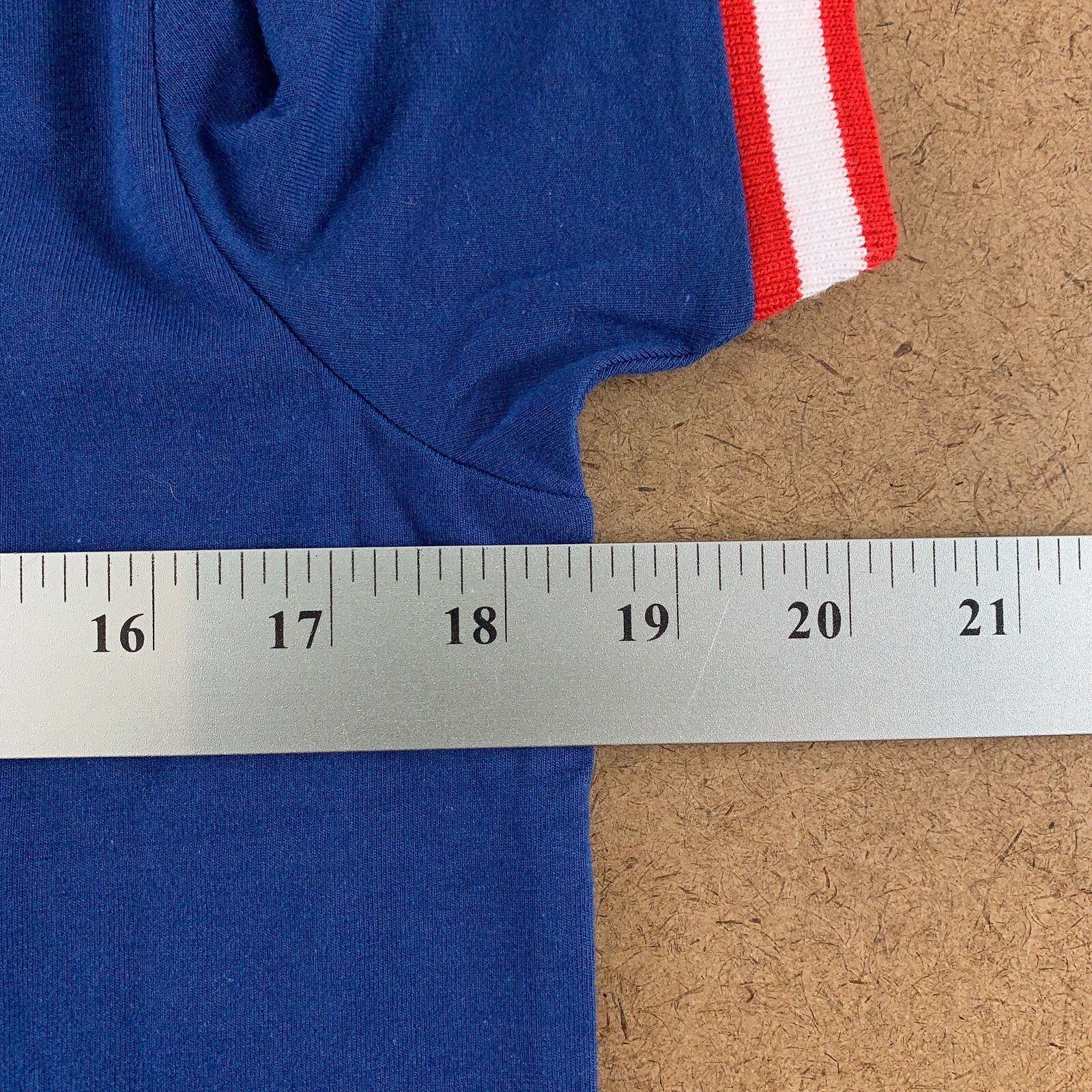 US Forces Adult Size Small Blue Red White Trim Short Sleeve Crew Neck Tee NWT gallery