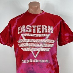 Vintage 90s EASTERN SHORE TYE DYE Red XL PUFFY BEACH Shirt USA Made Single Stirc