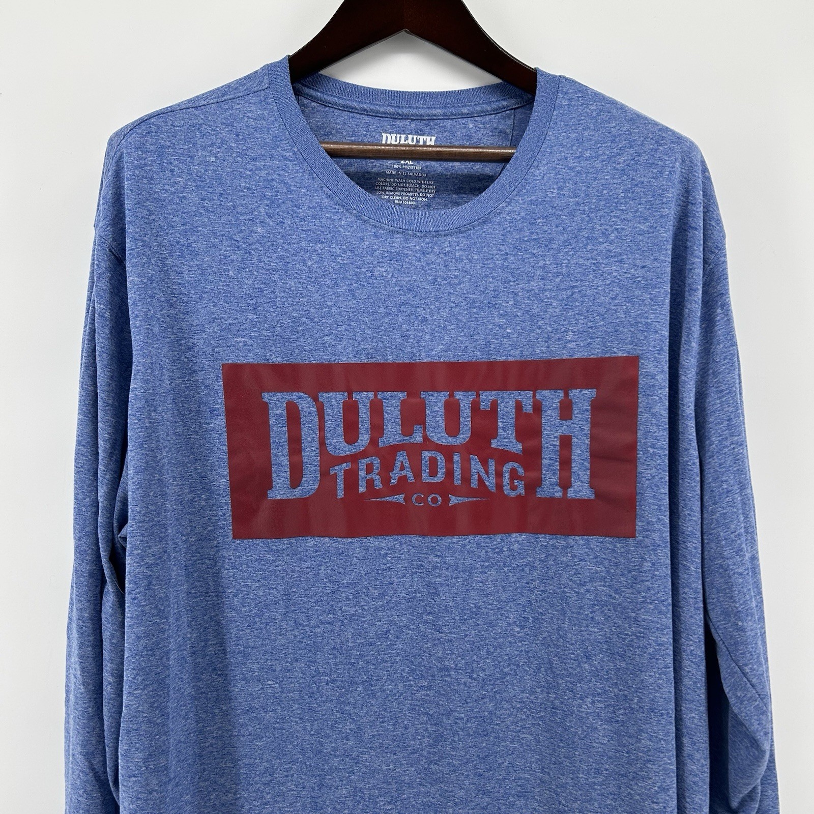 Duluth Trading Co T Shirt Mens 2XL Heather Blue Graphic Long Sleeve Tee Heritage gallery