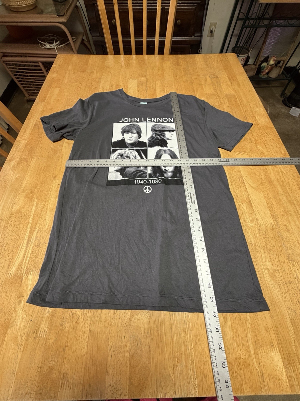 John Lennon 1940-1980 Peace Memorial Medium Tshirt The Beatles Four Headshots L gallery