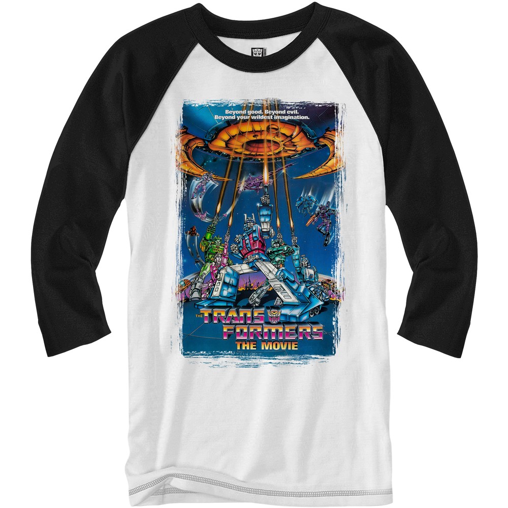 Transformers the Movie 80’s Poster Raglan Style 3/4 Length Sleeve Adult Graphic