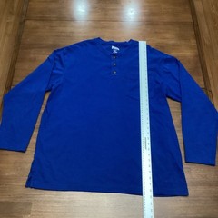 Duluth Trading Co Longtail T Henley Shirt Mens XL Blue Long Sleeve Cotton