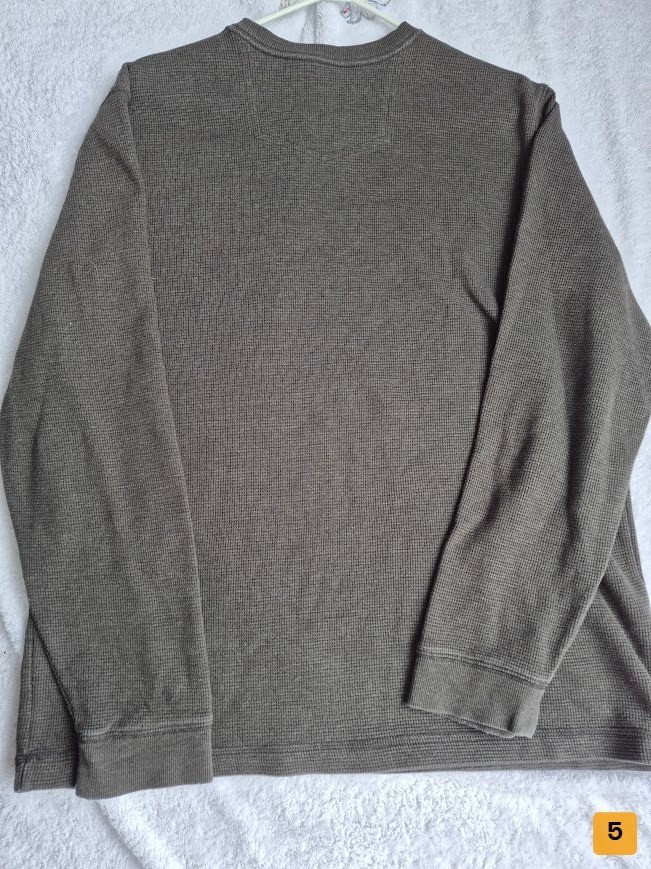 Eddie Bauer Waffle Crewneck Sweatshirt Gray Sz XL Good gallery