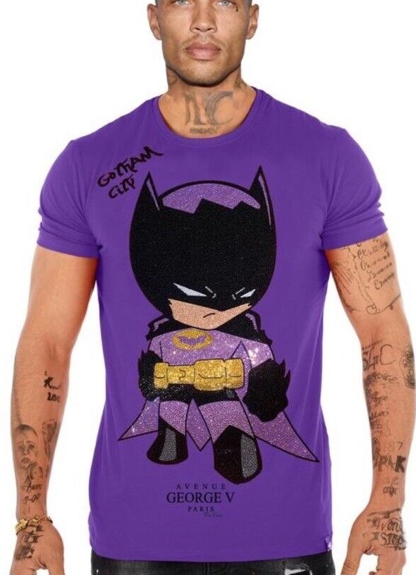 Avenue George V Paris T-Shirt Batman shirt PURPLE Rhinestone M L XL 2XL 3XL gallery