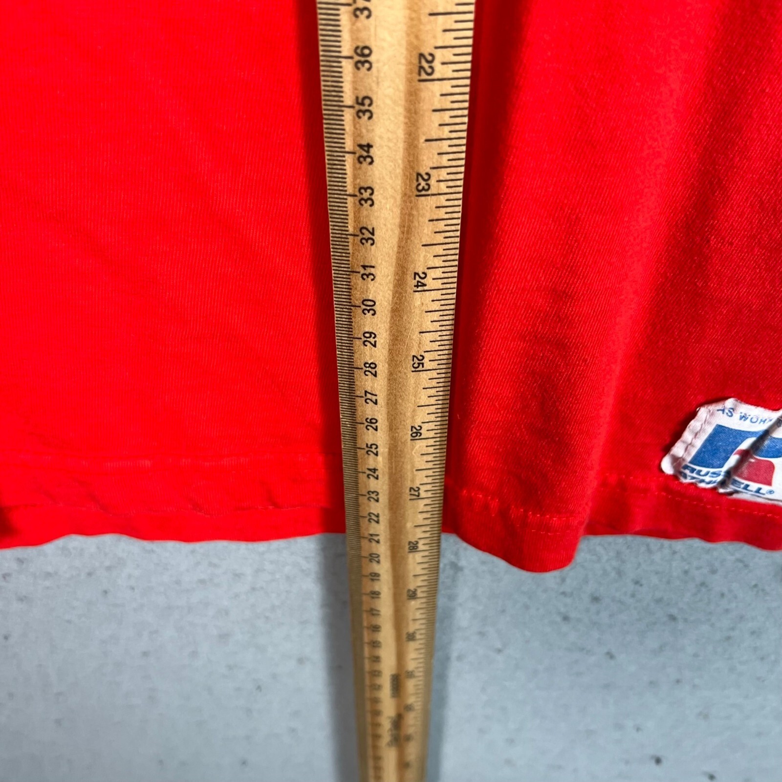 Vintage 80s Vintage Russell Athletic Varsity Pep Squad Red T-Shirt Small Mens gallery